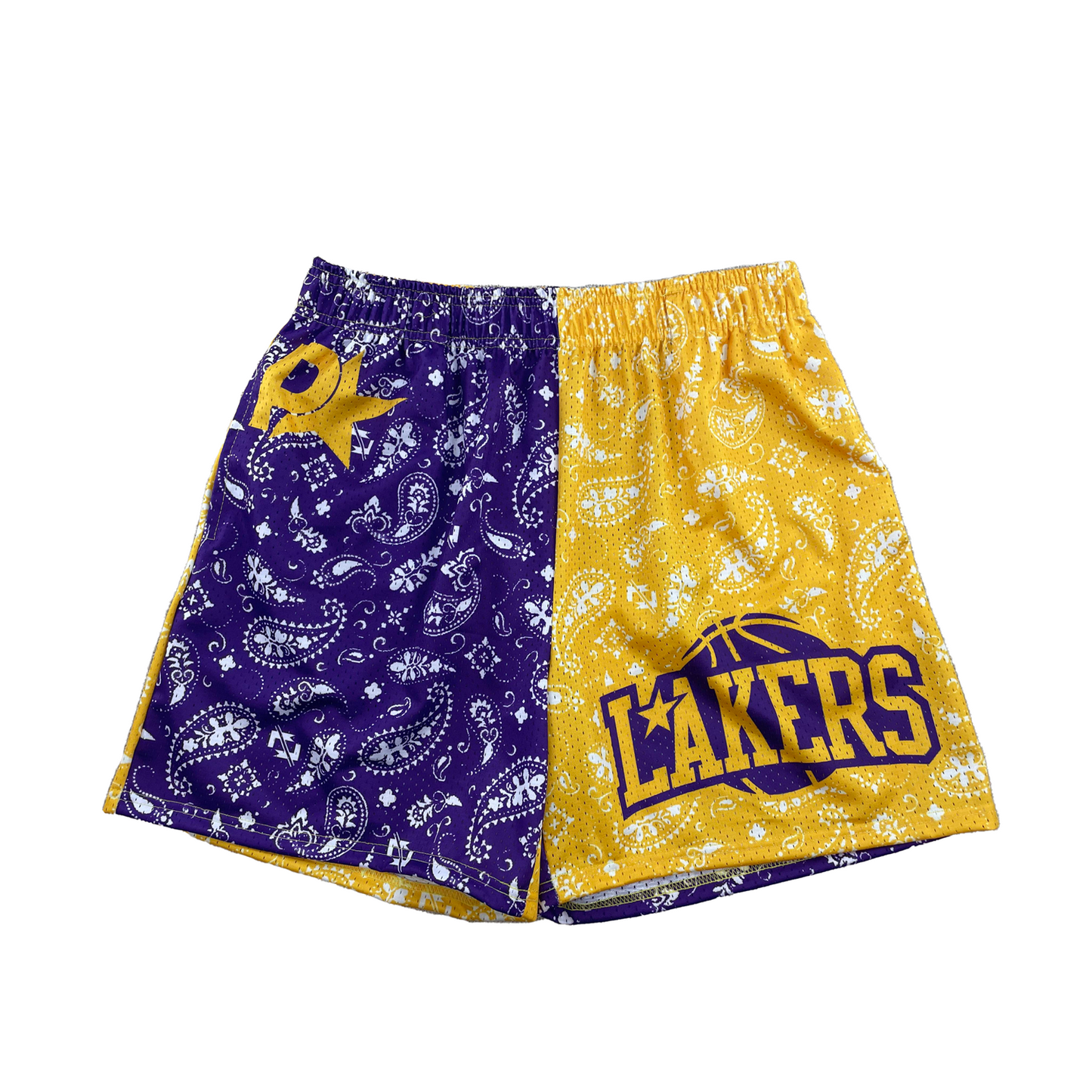 Lakers "Kobe + Gianna" Mesh Shorts Purple/Yellow